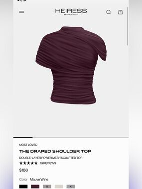 Heiress Beverly Hills Rouched Top NWT